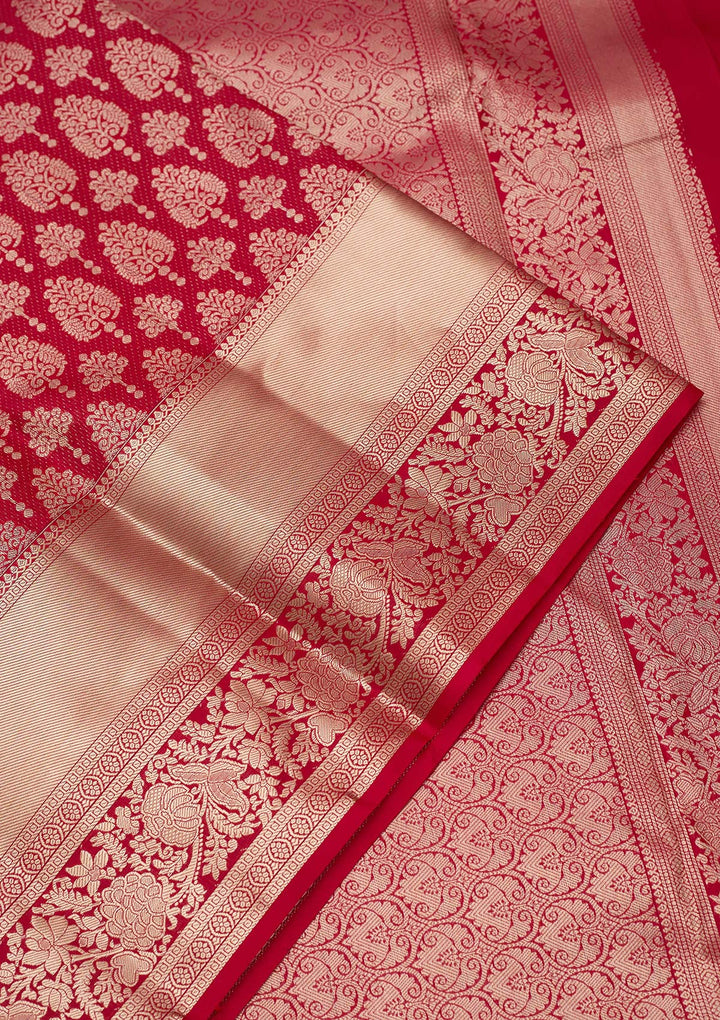Maroon Zariwork (Gold) Silk Saree