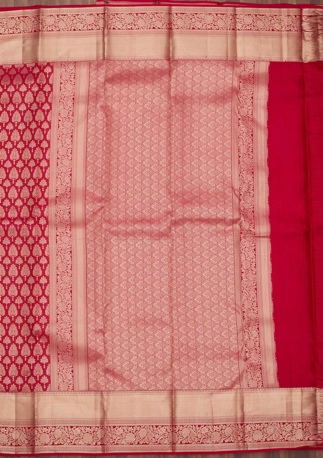 Maroon Zariwork (Gold) Silk Saree