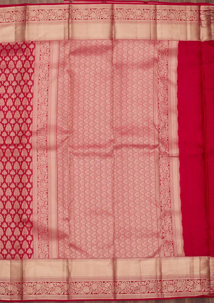 Maroon Zariwork (Gold) Silk Saree