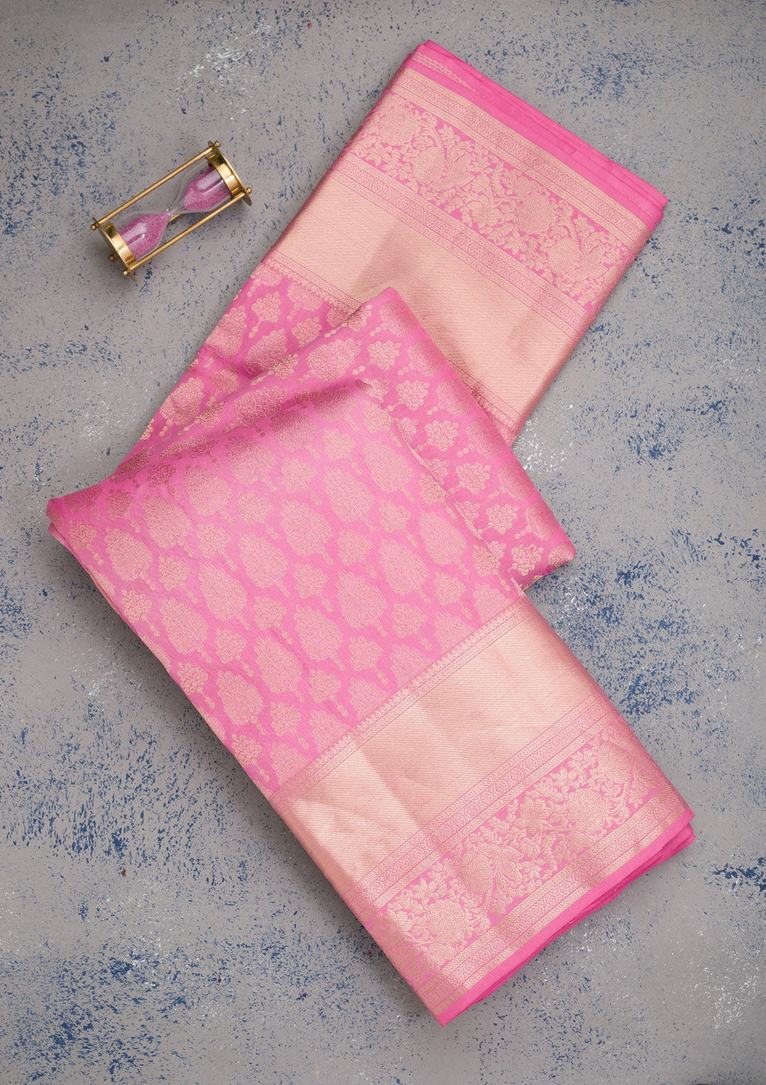 Pink Zariwork Pure Silk Saree-koskii