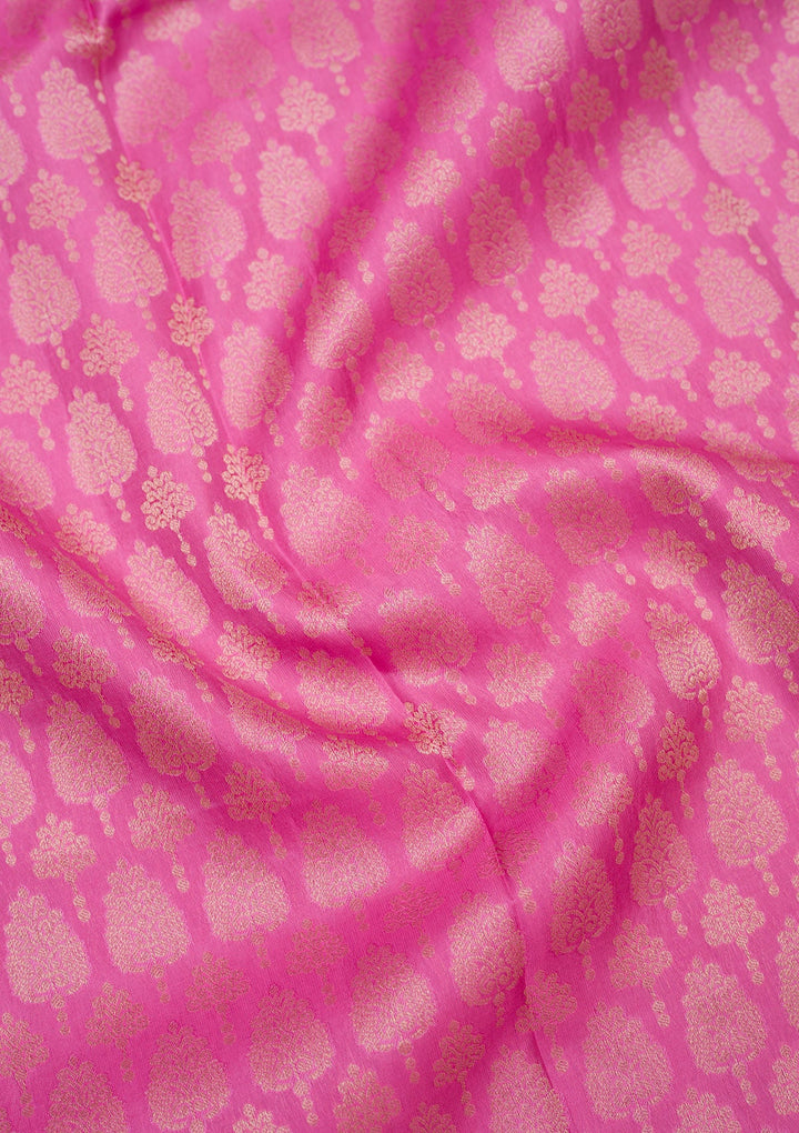 Pink Zariwork Pure Silk Saree-koskii