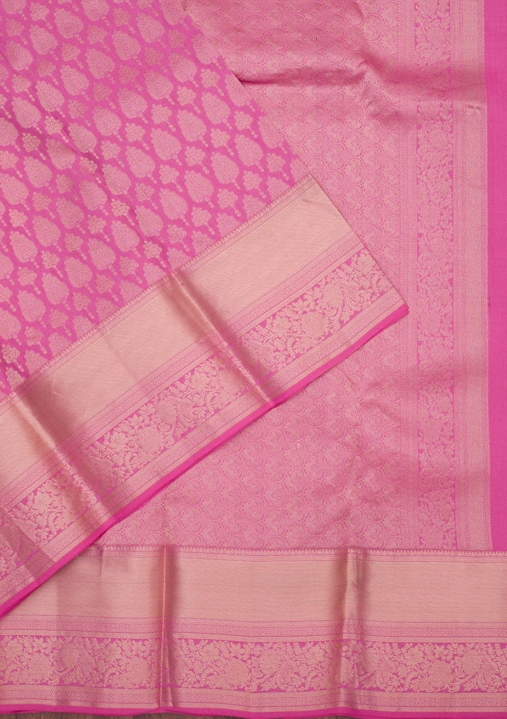 Pink Zariwork Pure Silk Saree-koskii