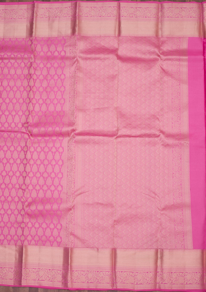 Pink Zariwork Pure Silk Saree-koskii