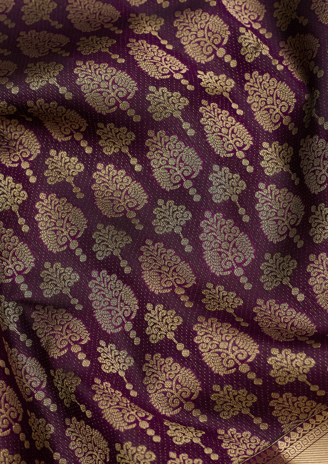 Purple Zariwork (Gold) Silk Silk Saree