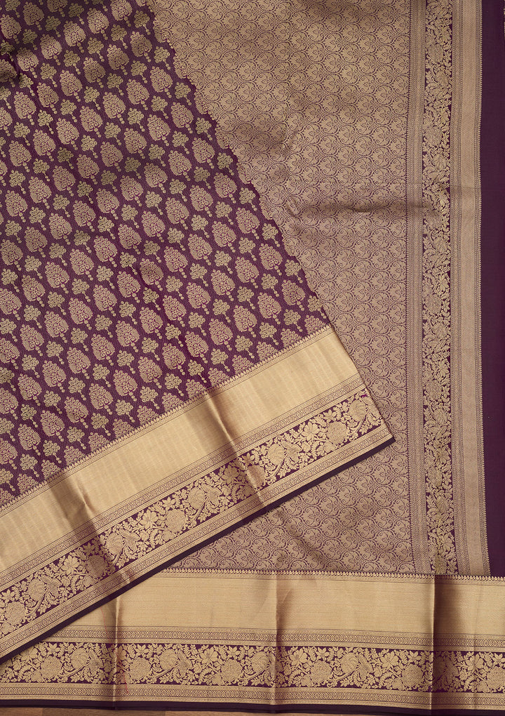 Purple Zariwork (Gold) Silk Silk Saree