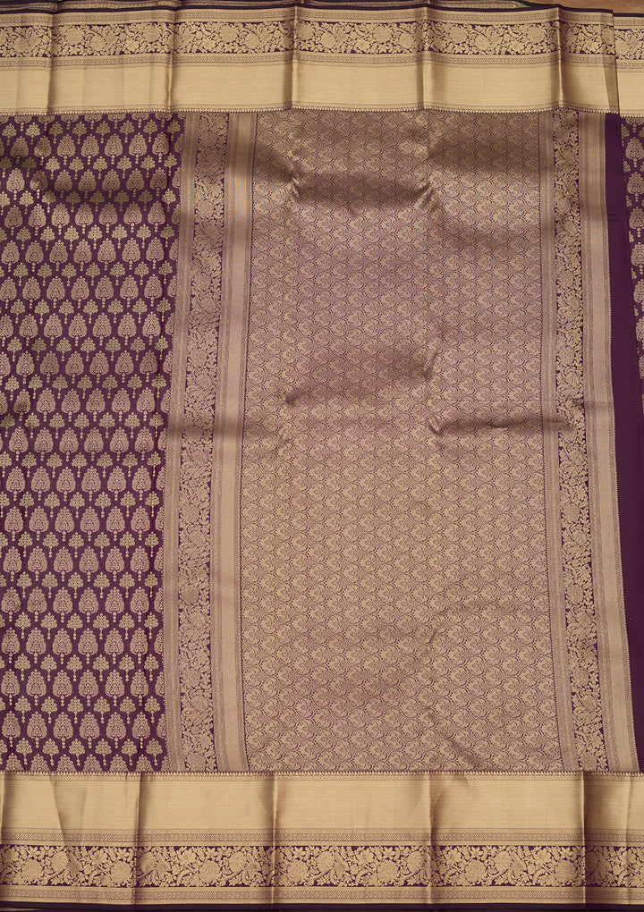 Purple Zariwork (Gold) Silk Silk Saree