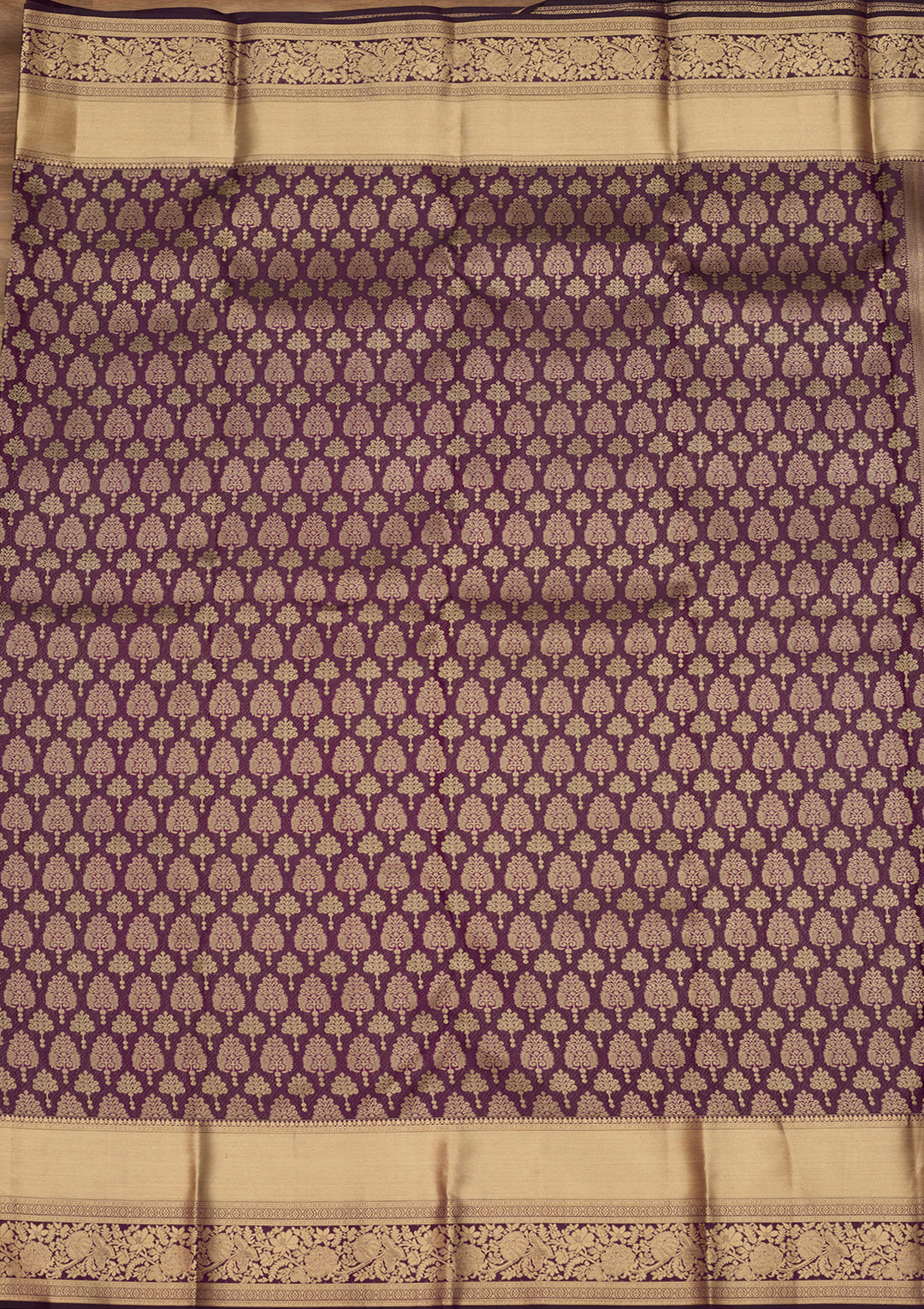 Purple Zariwork (Gold) Silk Silk Saree