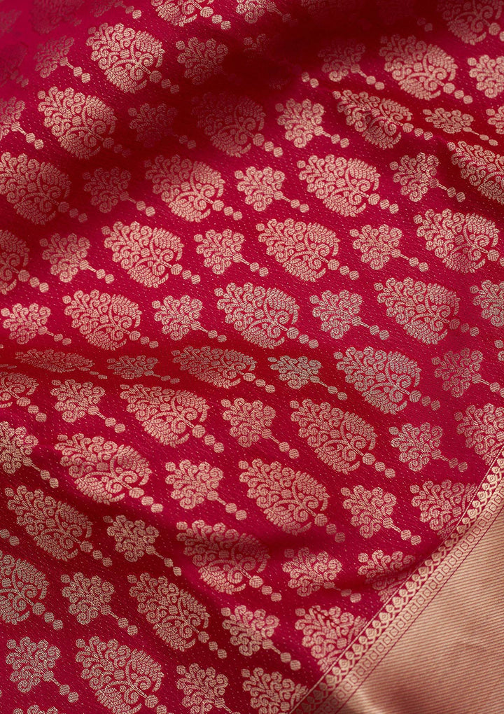 Rani Pink Zariwork (Gold) Pure Silk Silk_Saree