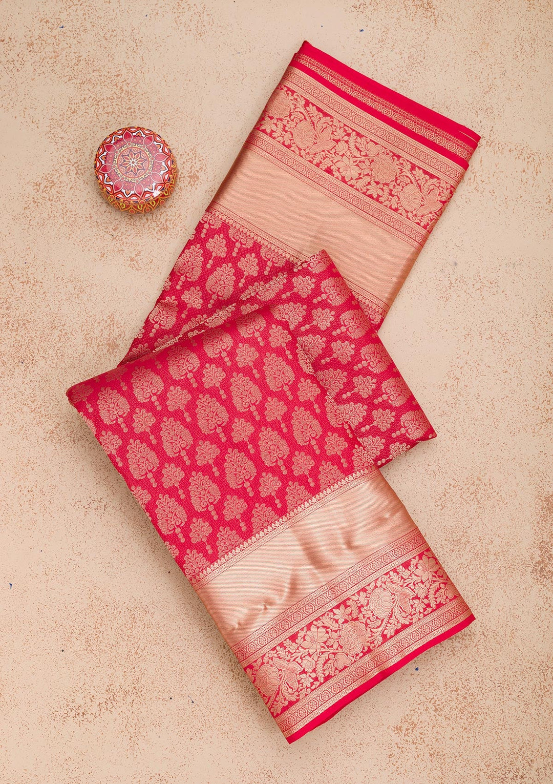 Red Zariwork Pure Silk Saree-Koskii