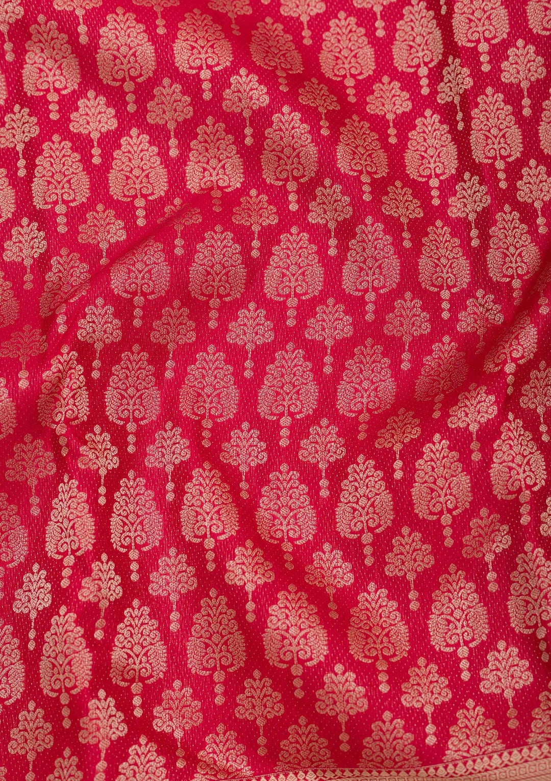 Red Zariwork Pure Silk Saree-Koskii