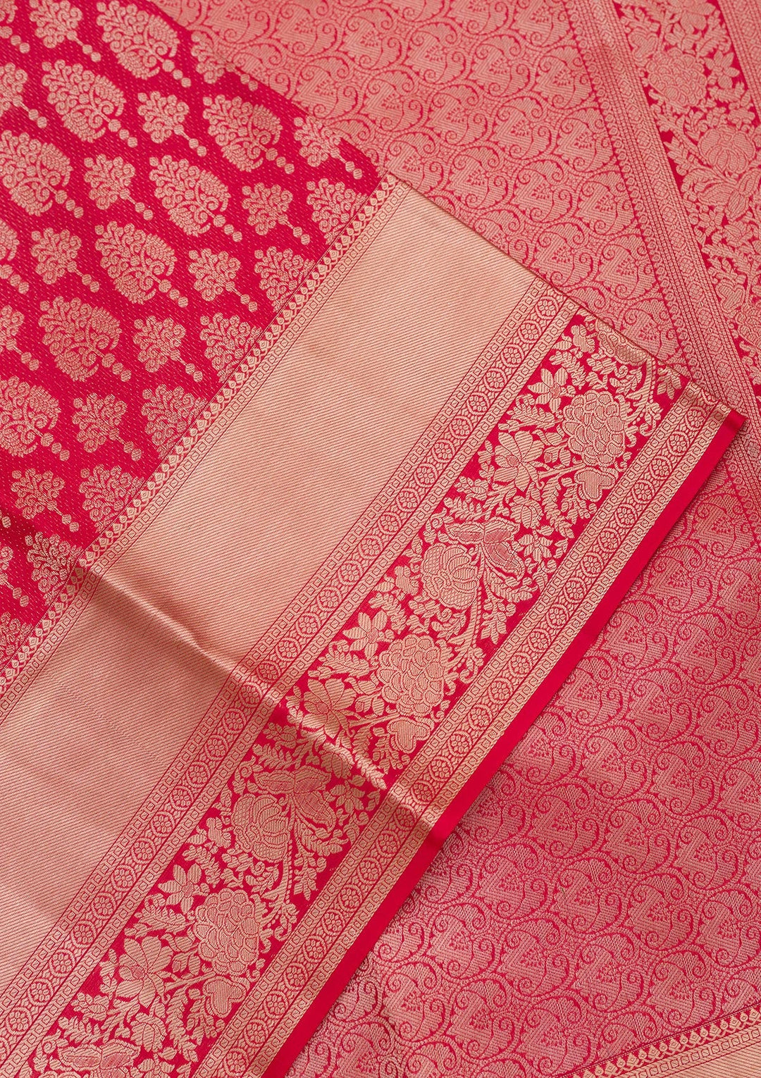 Red Zariwork Pure Silk Saree-Koskii