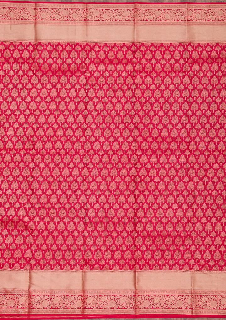 Red Zariwork Pure Silk Saree-Koskii