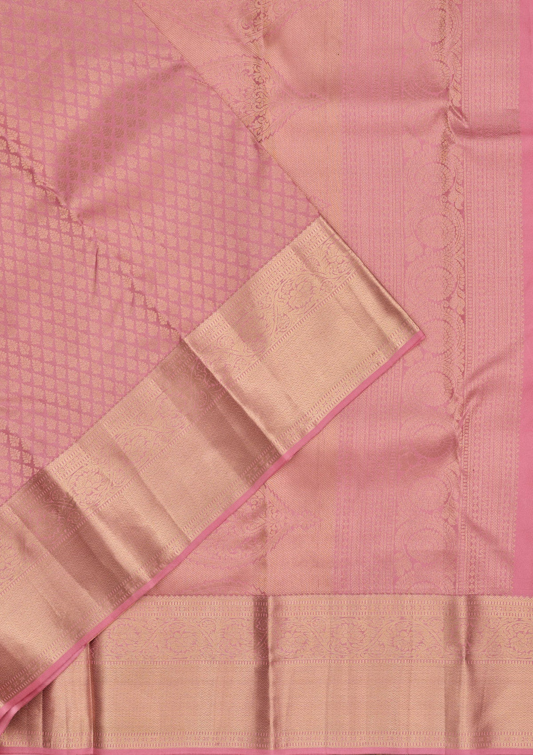 Baby Pink Zariwork Pure Silk Saree-Koskii