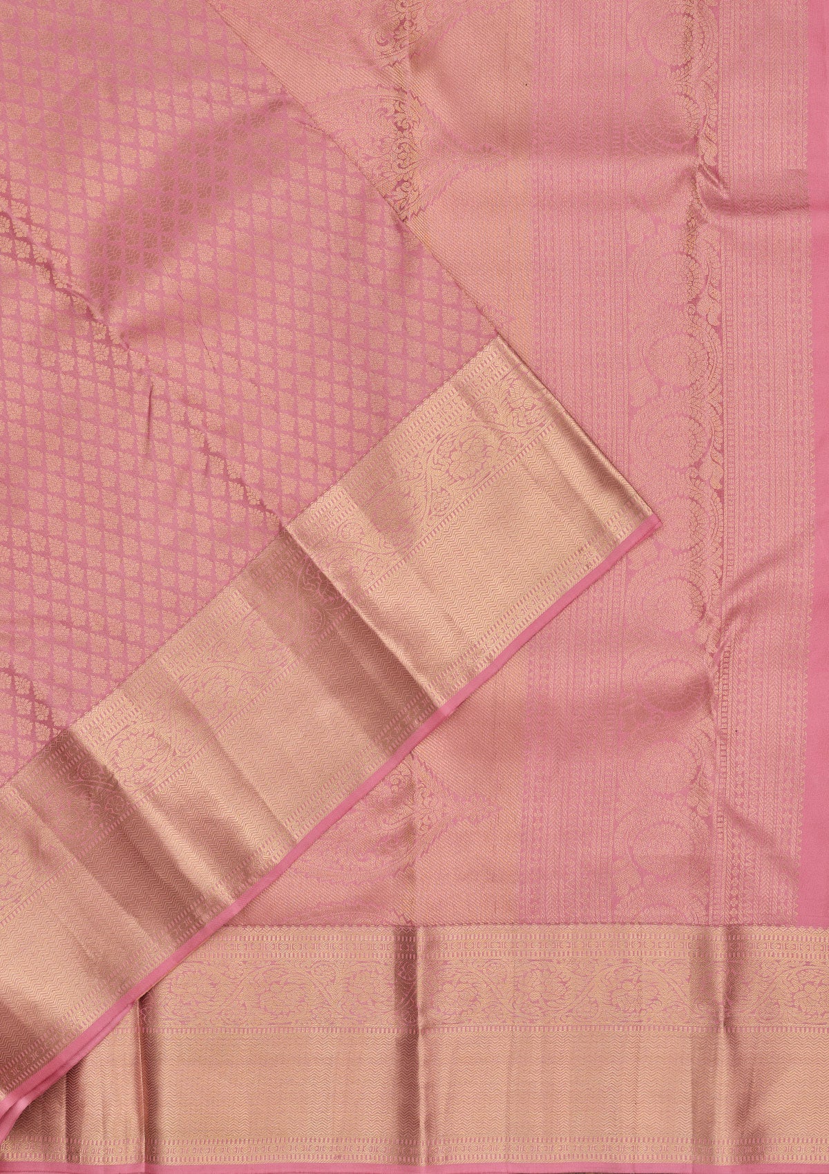 Baby Pink Zariwork Pure Silk Saree-Koskii