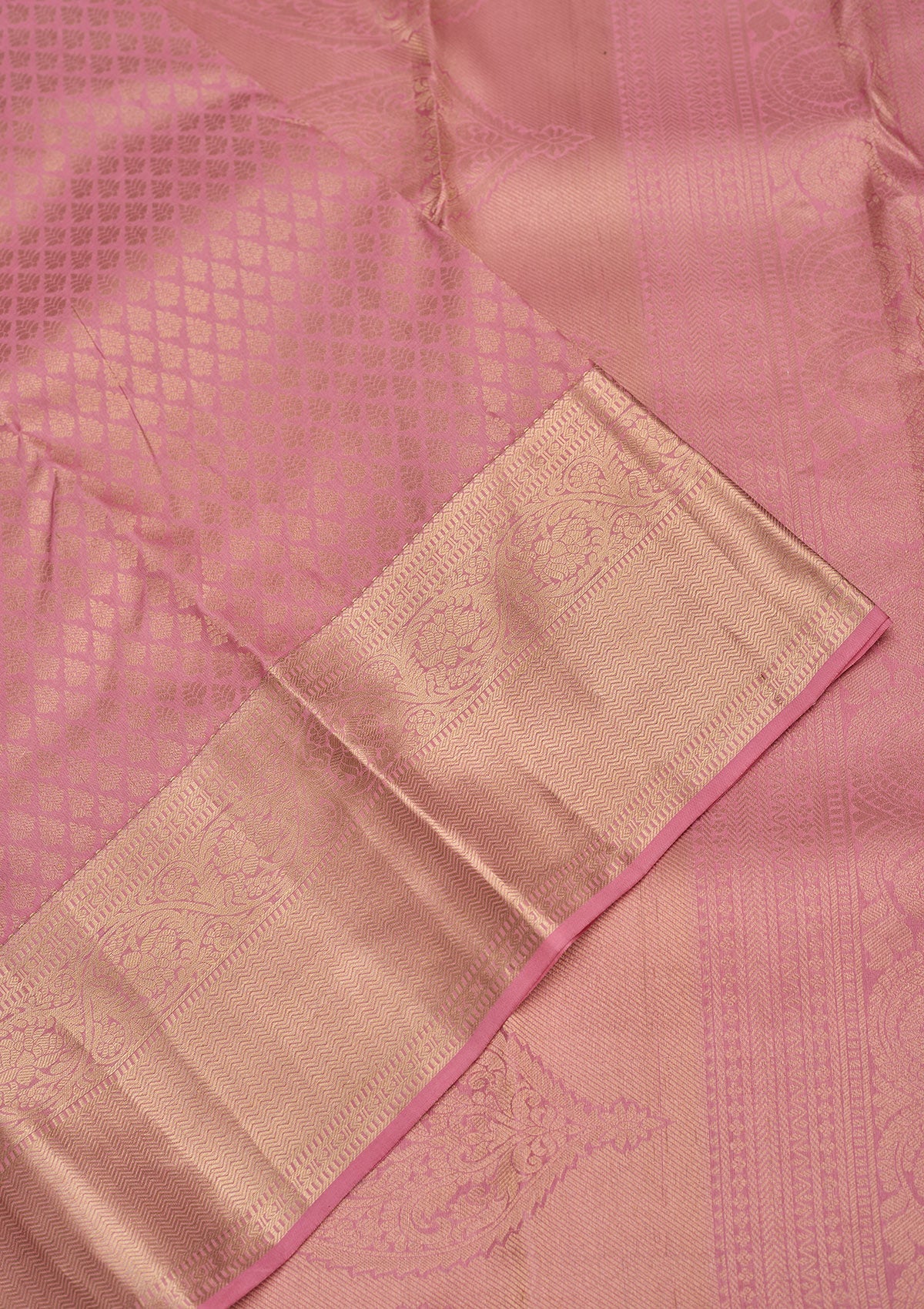 Baby Pink Zariwork Pure Silk Saree-Koskii