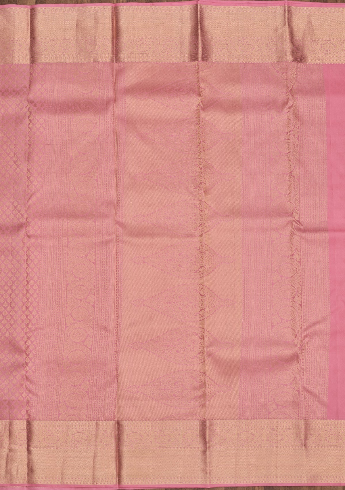 Baby Pink Zariwork Pure Silk Saree-Koskii