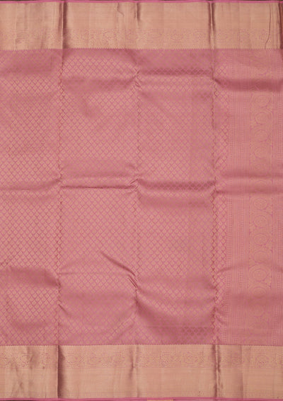 Baby Pink Zariwork Pure Silk Saree-Koskii