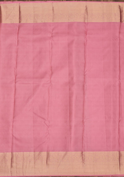 Baby Pink Zariwork Pure Silk Saree-Koskii