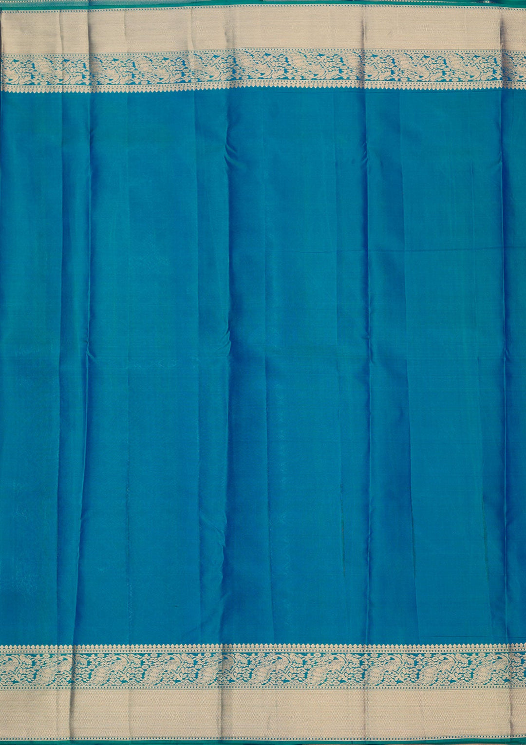 Peacock Green Zariwork Pure Silk Saree-Koskii