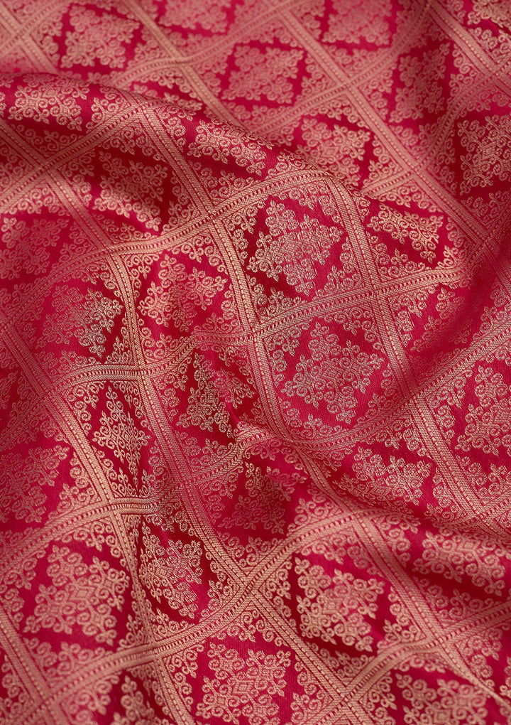 Pink Zariwork Pure Silk Saree-Koskii