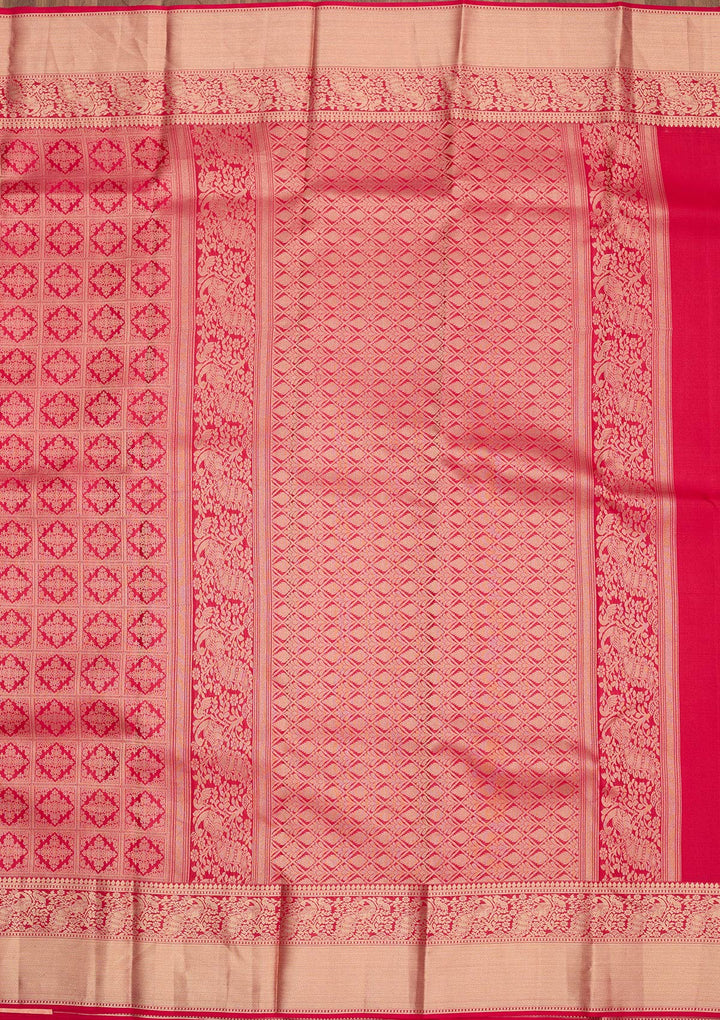 Pink Zariwork Pure Silk Saree-Koskii