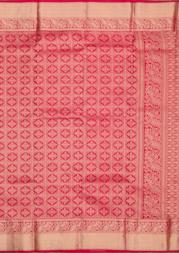 Pink Zariwork Pure Silk Saree-Koskii