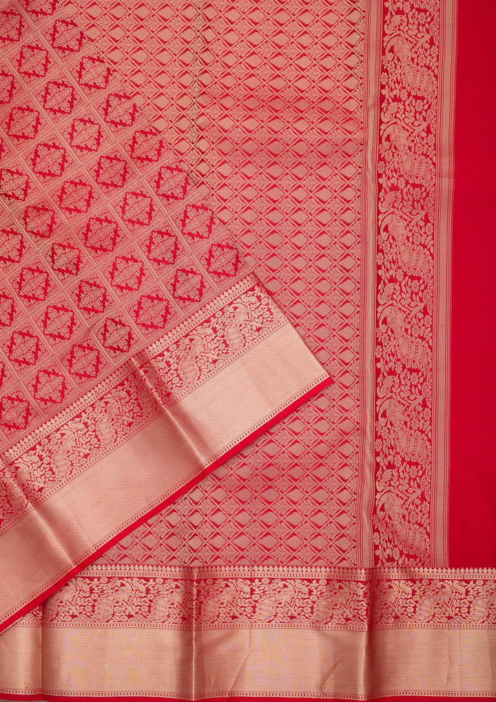 Red Zariwork Pure Silk Saree