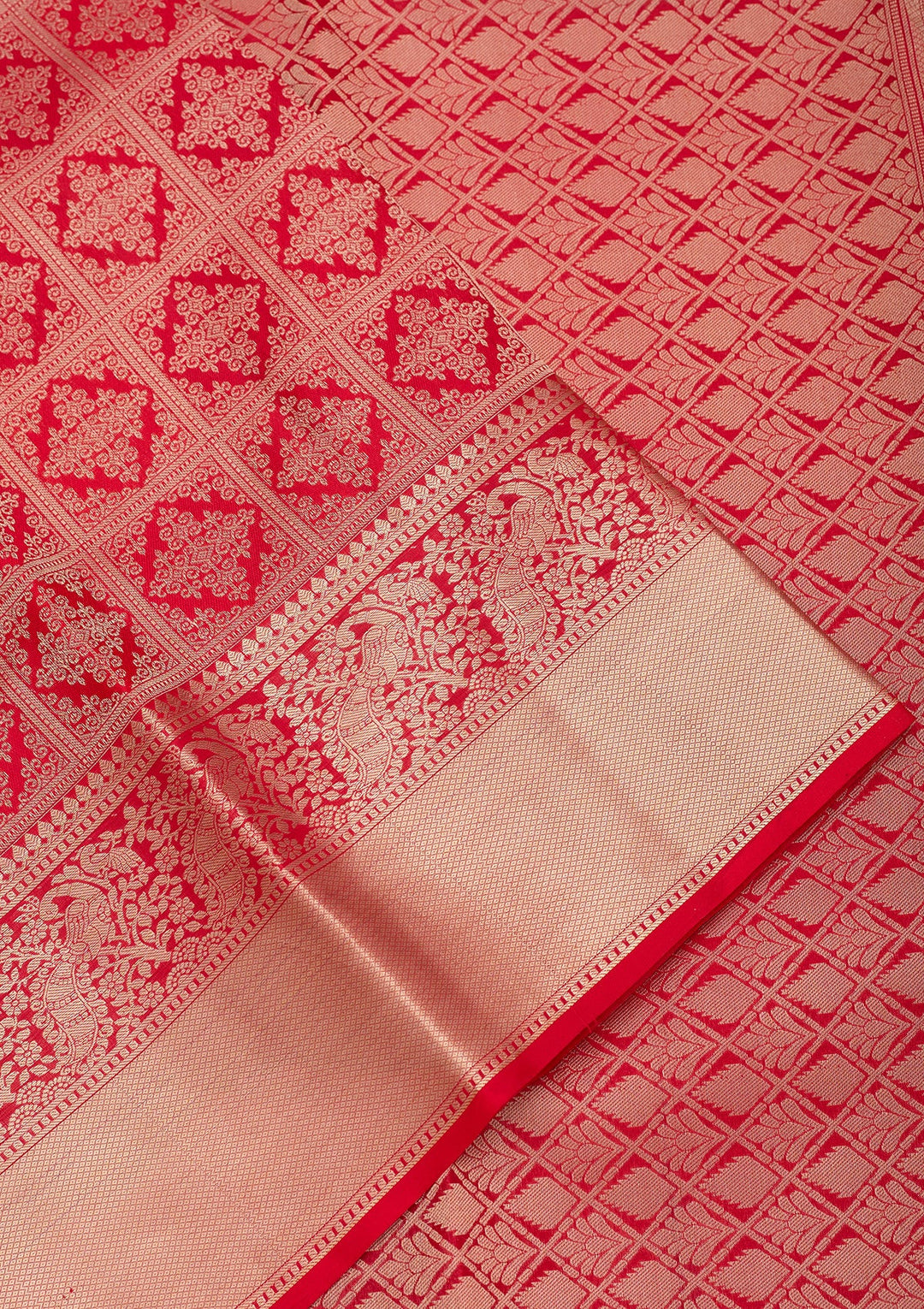 Red Zariwork Pure Silk Saree