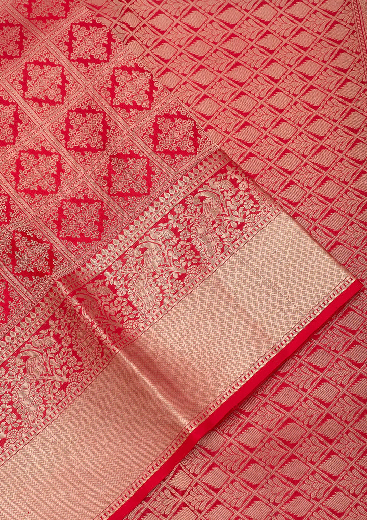 Red Zariwork Pure Silk Saree