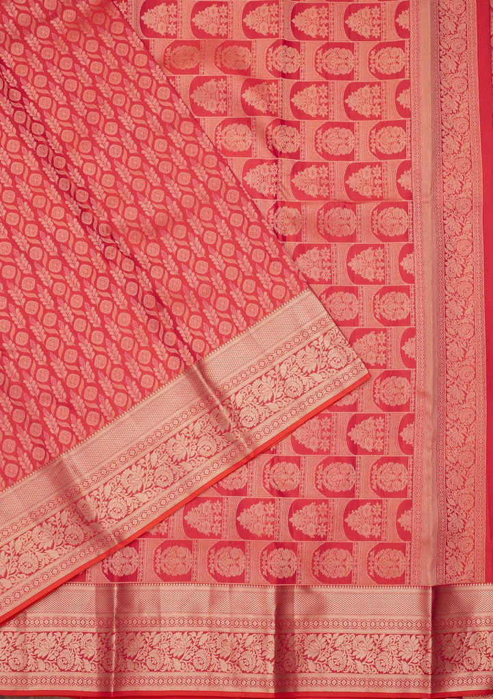 Orange Zariwork Pure Silk Silk_Saree-koskii