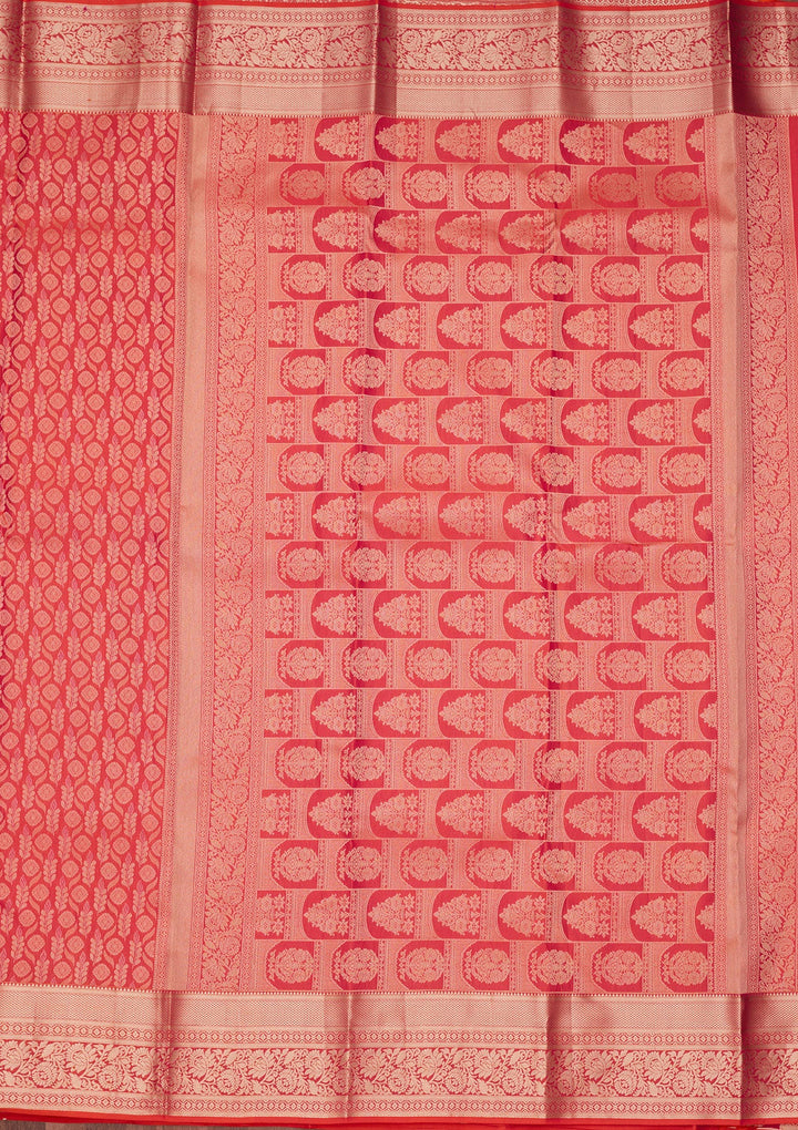 Orange Zariwork Pure Silk Silk_Saree-koskii