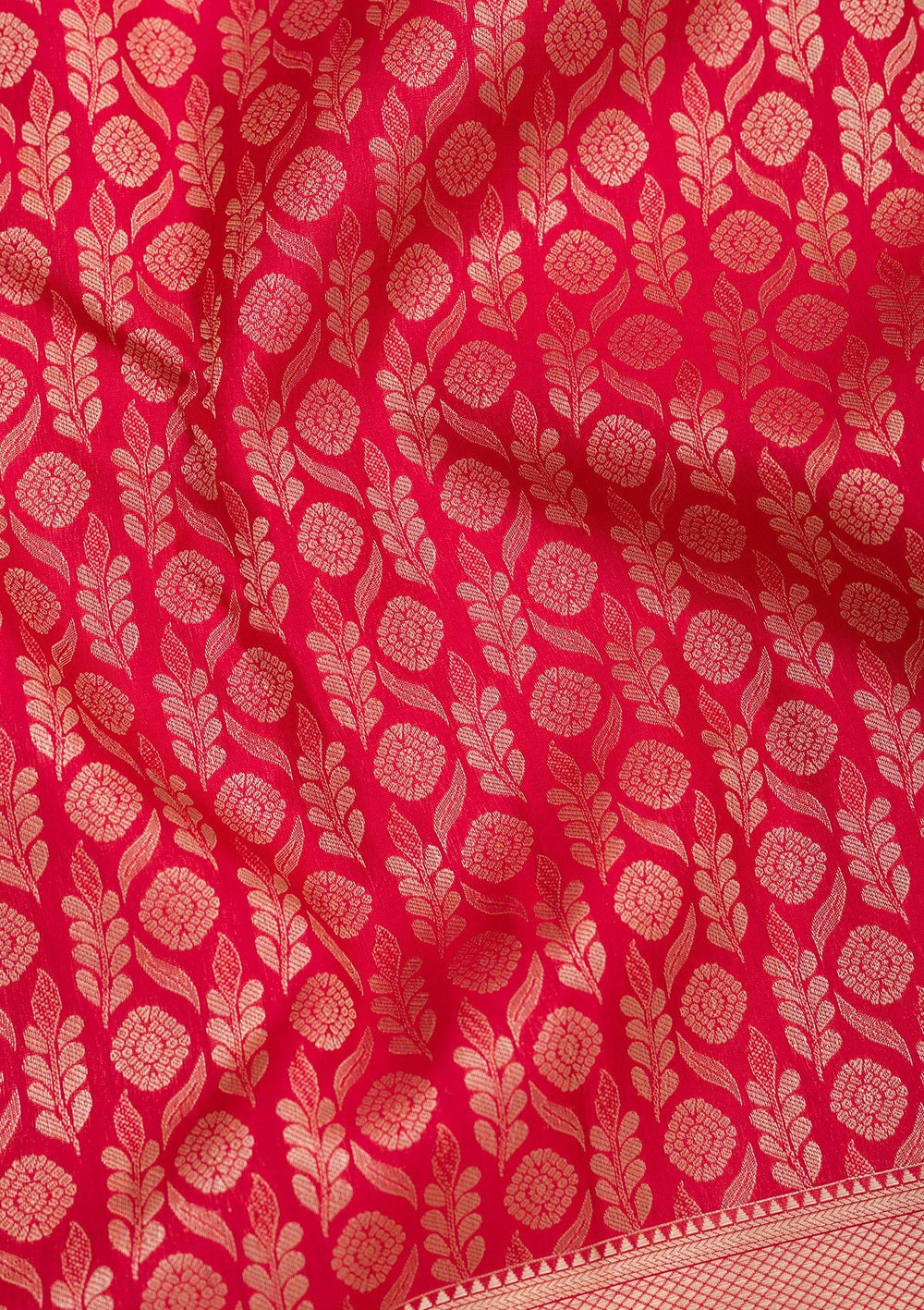 Red Zariwork Pure Silk Saree-Koskii