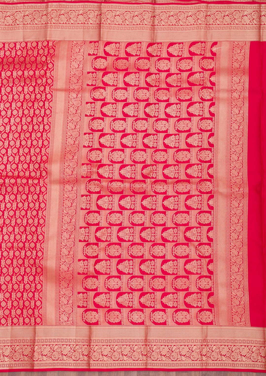 Red Zariwork Pure Silk Saree-Koskii