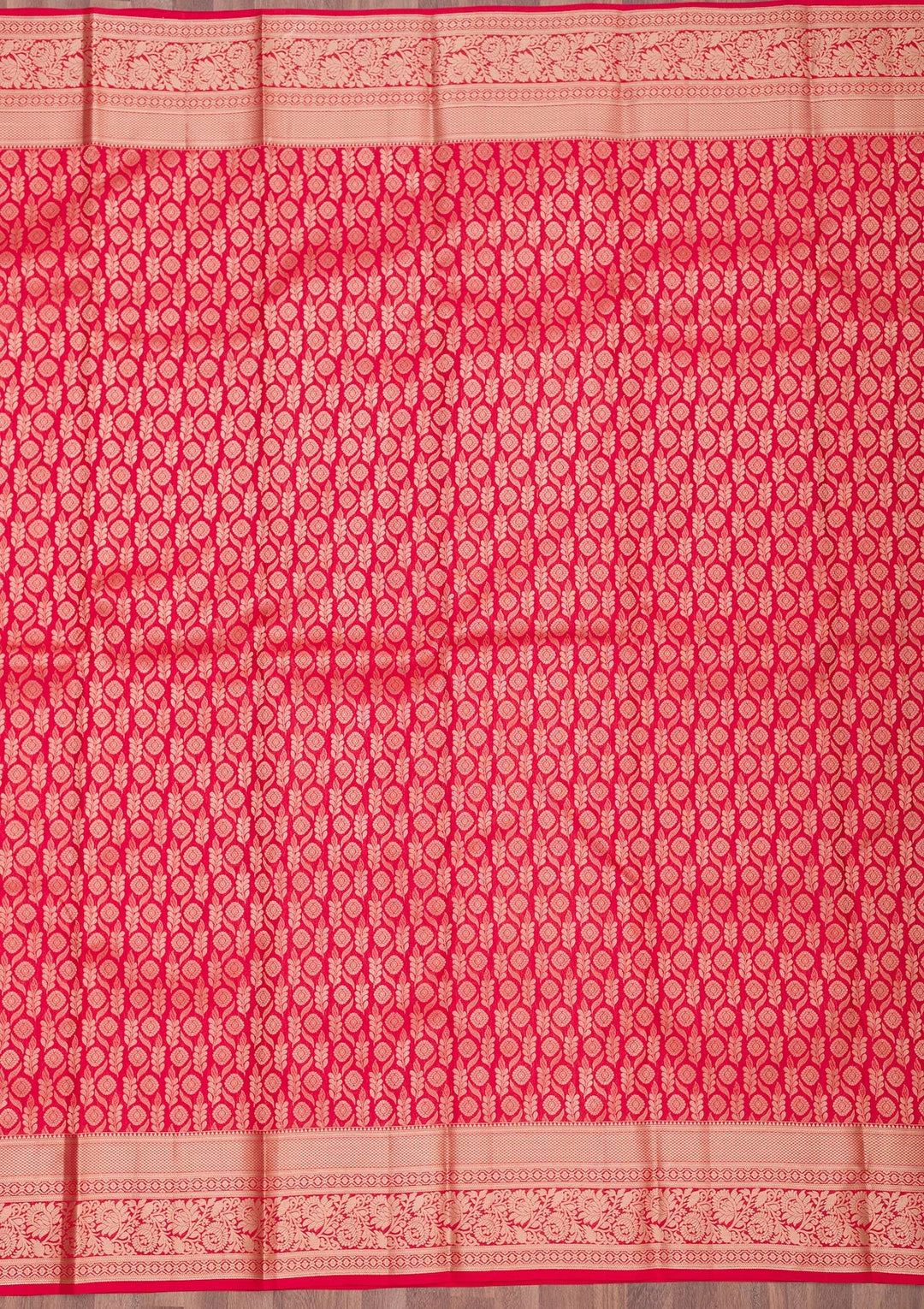 Red Zariwork Pure Silk Saree-Koskii
