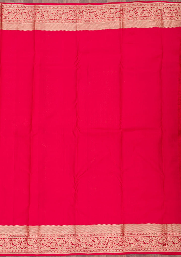 Red Zariwork Pure Silk Saree-Koskii