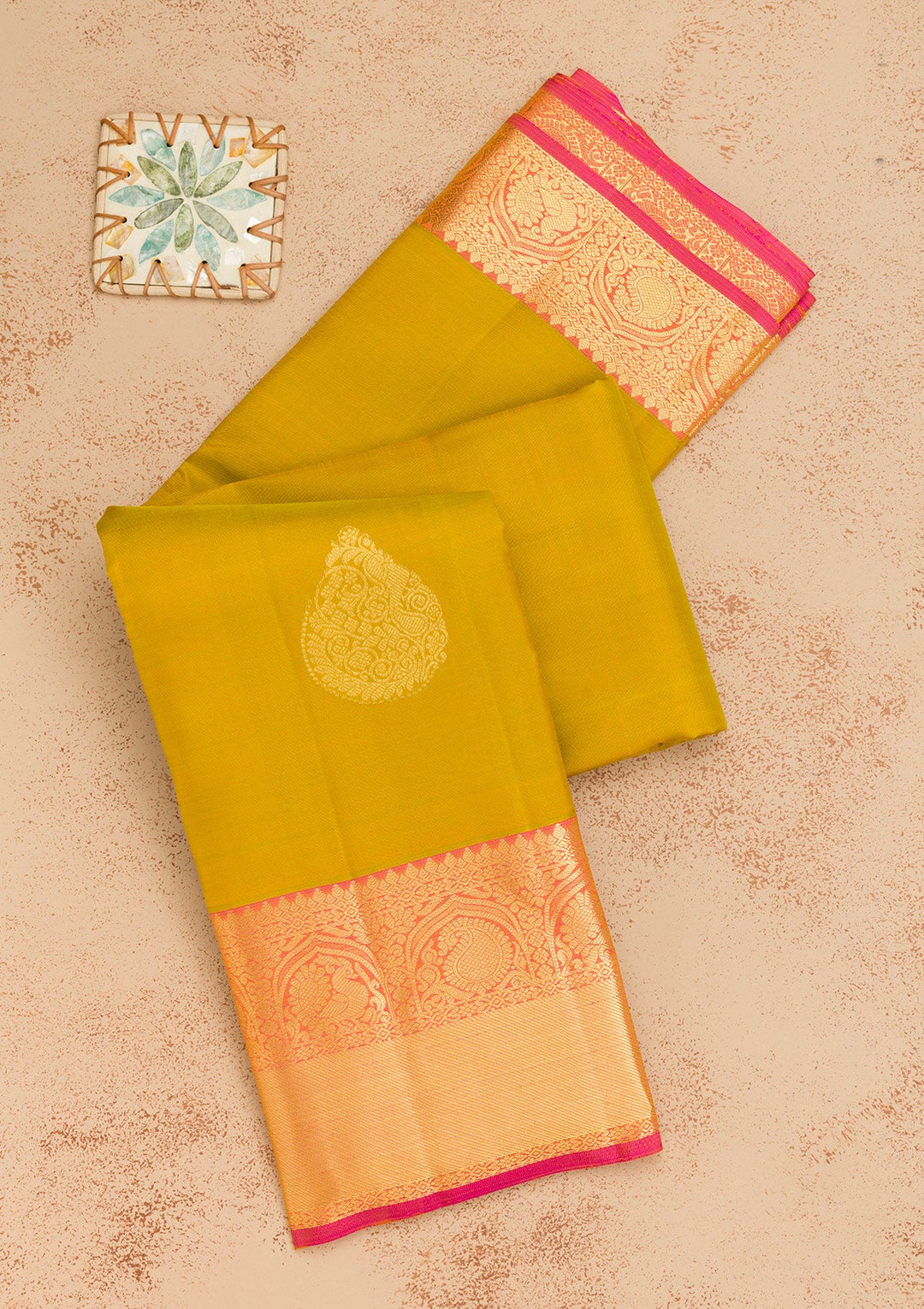 Mehendi Zariwork Pure Silk Saree-Koskii