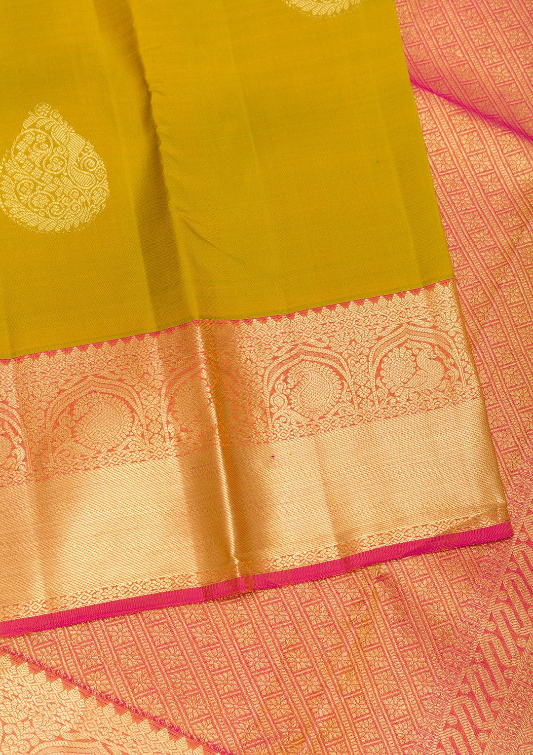 Mehendi Zariwork Pure Silk Saree-Koskii