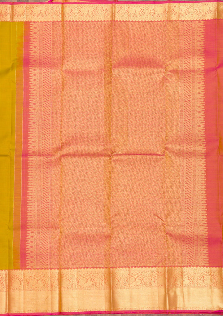 Mehendi Zariwork Pure Silk Saree-Koskii