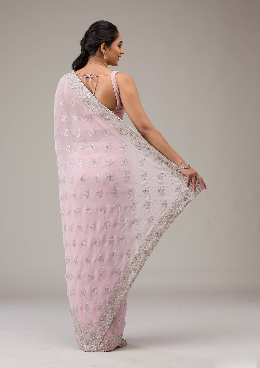 Wine Threadwork Tissue Unstitched Salwar Suit-Koskii