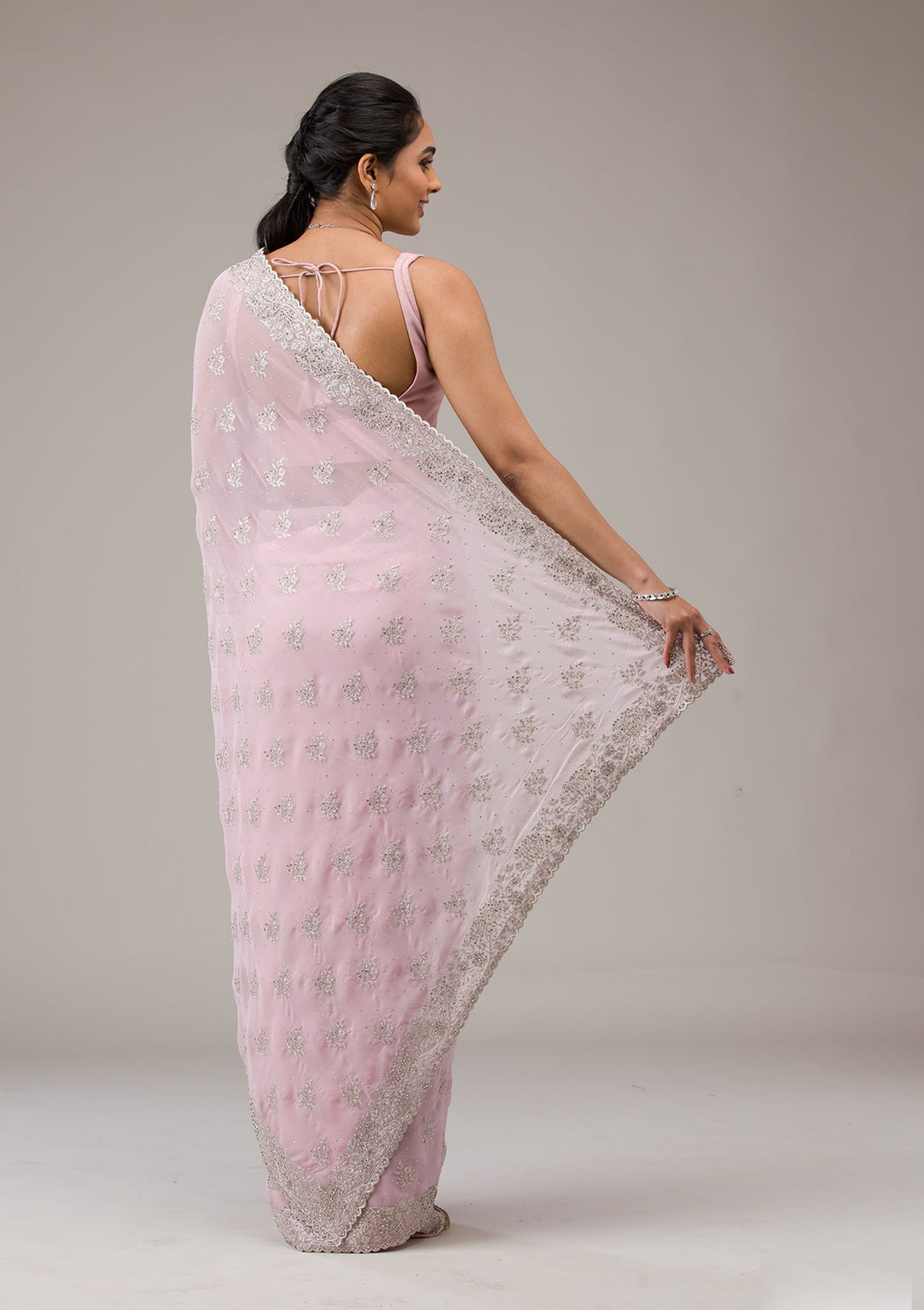 Wine Threadwork Tissue Unstitched Salwar Suit-Koskii