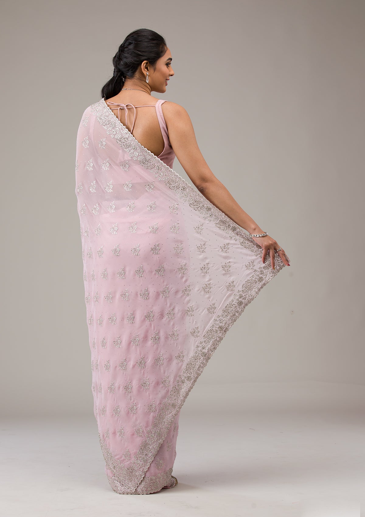 Wine Threadwork Tissue Unstitched Salwar Suit-Koskii