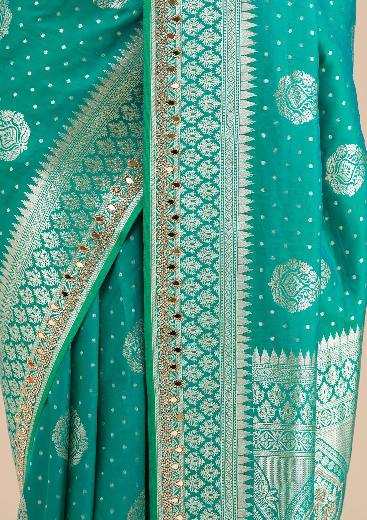 Rama Green Zariwork Banarasi Silk Saree