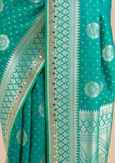 Rama Green Zariwork Banarasi Silk Saree