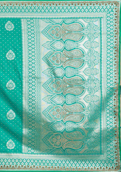 Rama Green Zariwork Banarasi Silk Saree