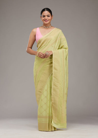 Pista Green Zariwork Georgette Saree-Koskii