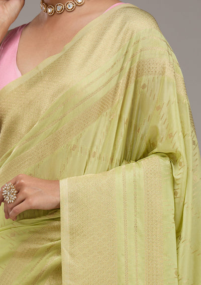 Pista Green Zariwork Georgette Saree-Koskii