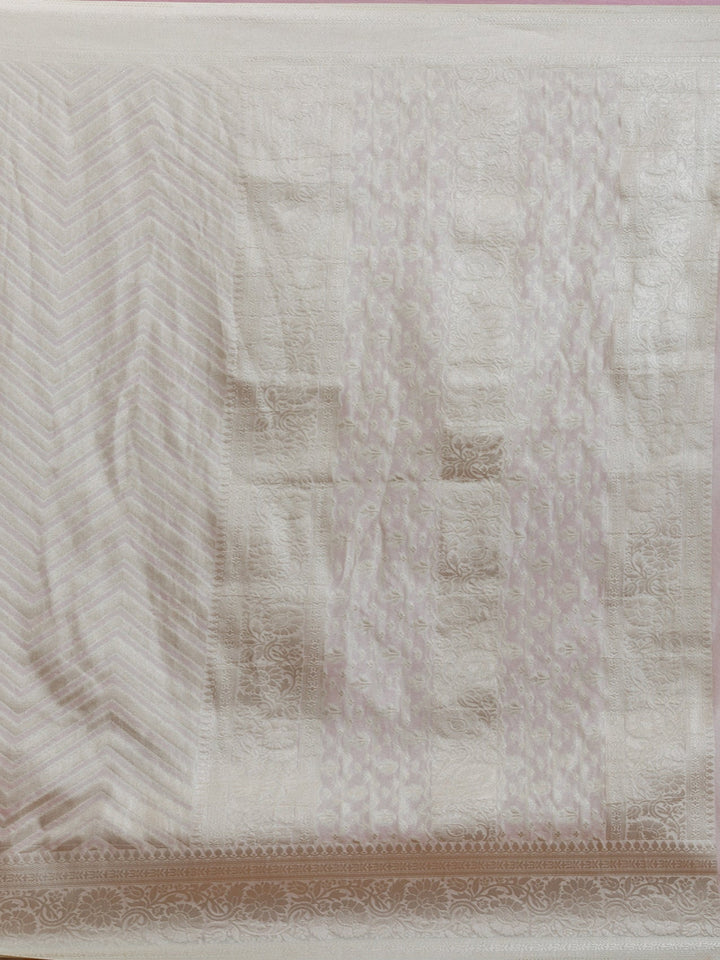 Off White Zariwork Georgette Saree-Koskii