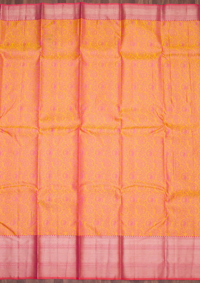 Mustard Zariwork Pure Silk Saree-koskii