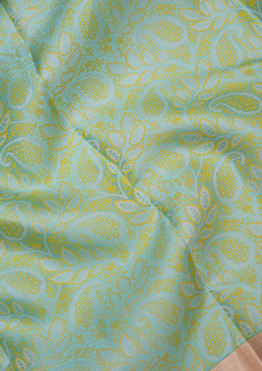 Sea Green Zariwork Pure Silk Saree-koskii