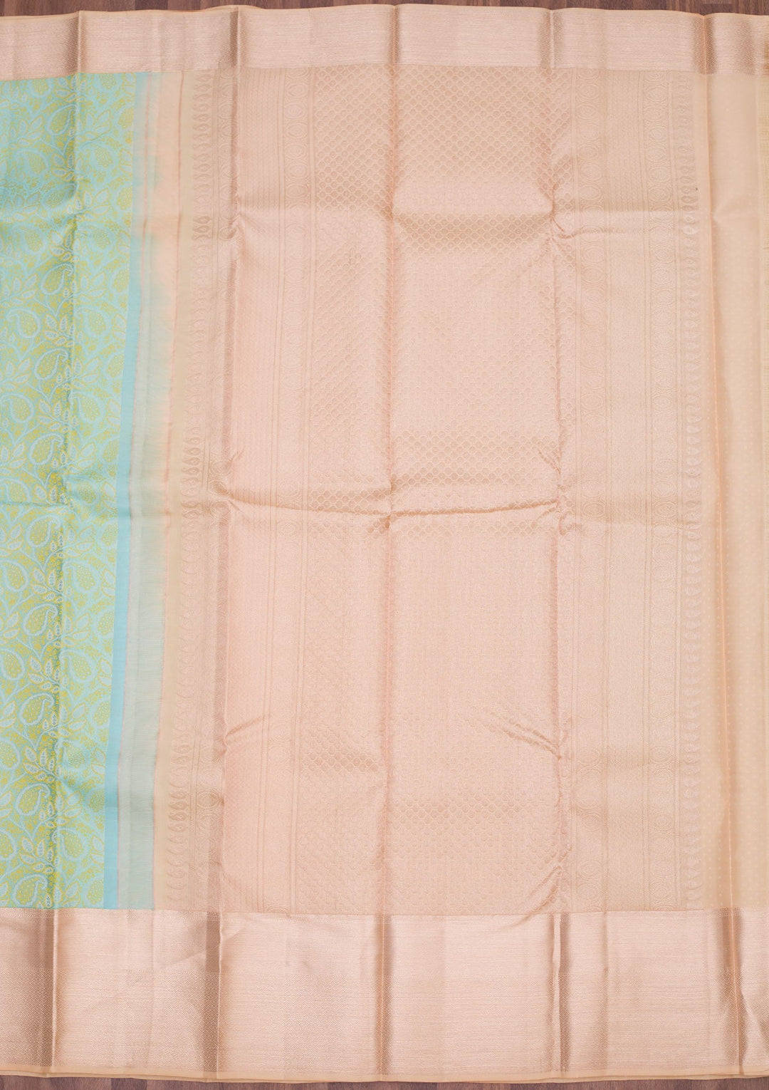 Sea Green Zariwork Pure Silk Saree-koskii